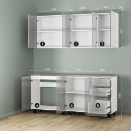 Кухня 1,8 м Селина моно айриш MF30