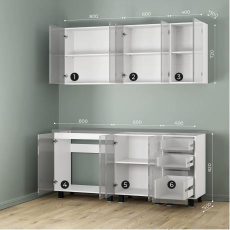 Кухня 1,8 м София муссон софт MF14/айриш MF03