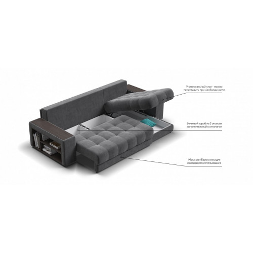 Угловые диваны:Угловой диван BOSS 3.0 XL (Monolit) от Много Мебели