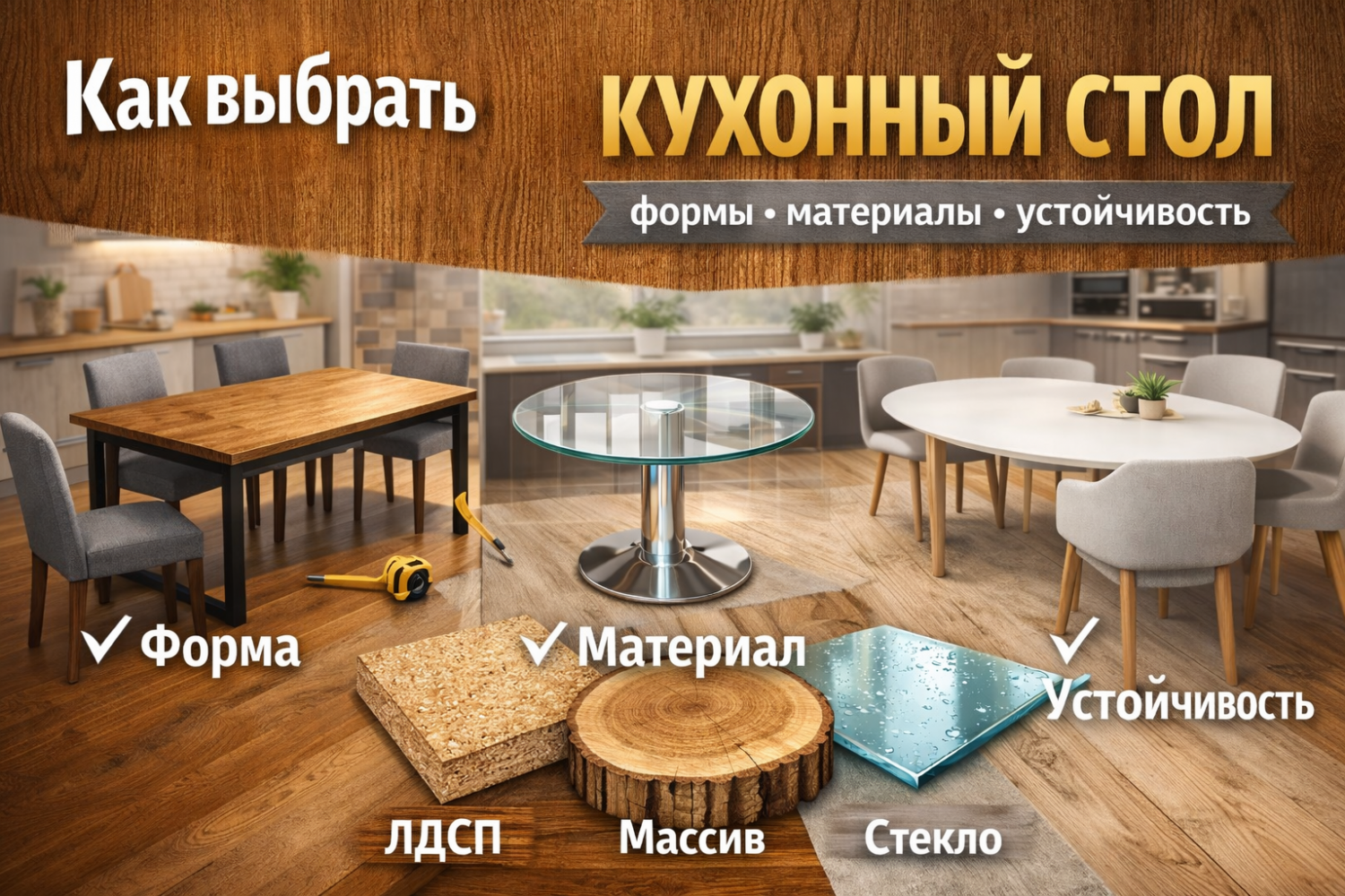 Как выбрать кухонный стол: формы, материалы и устойчивость — полное руководство покупателя