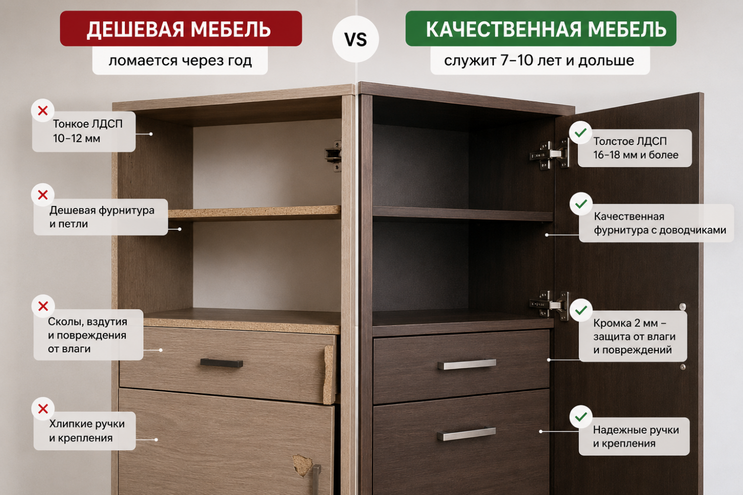 Почему дешевая мебель ломается через год (и как выбрать действительно надежную)